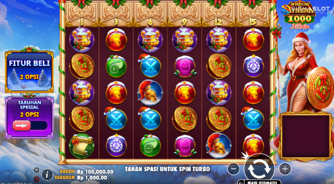Tampilan Game Wisdom of Athena 1000 Xmas
